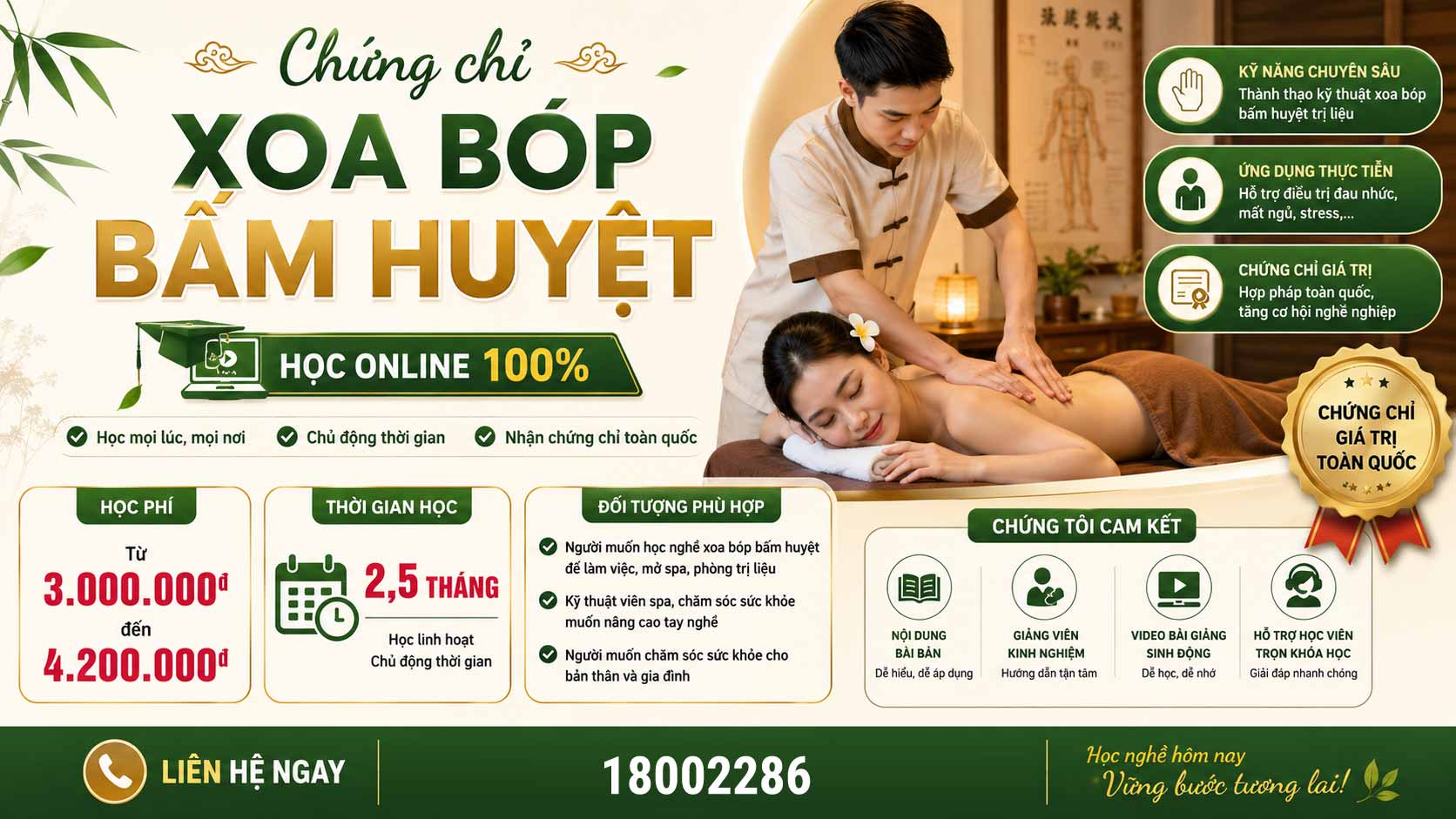 Khoá học cấp chứng chỉ xoa bóp bấm huyệt – vật lý trị liệu